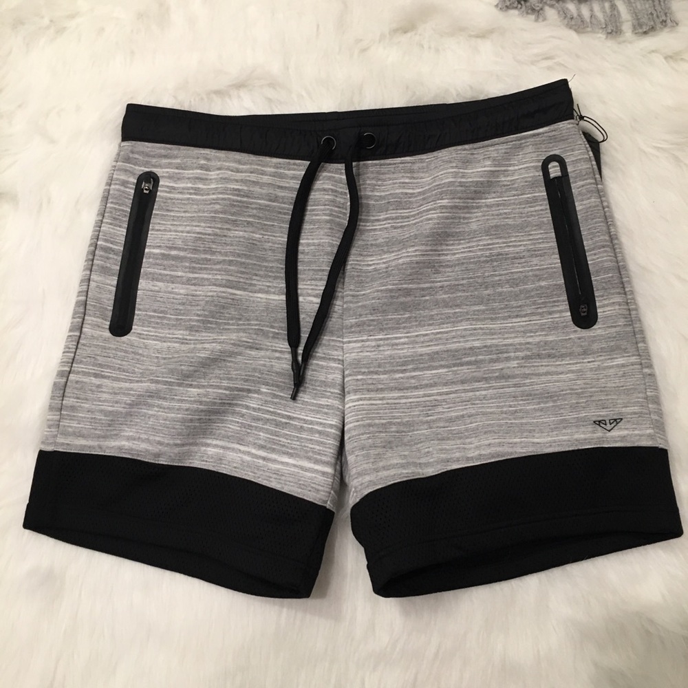 Industry Gray Melange & Black Soft Athletic Shorts